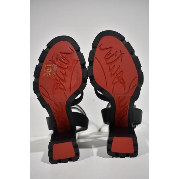 Christian Louboutin Rangerissima Lug 100 Black Platform Sandal Block Heel 40 - Picture 13 of 13